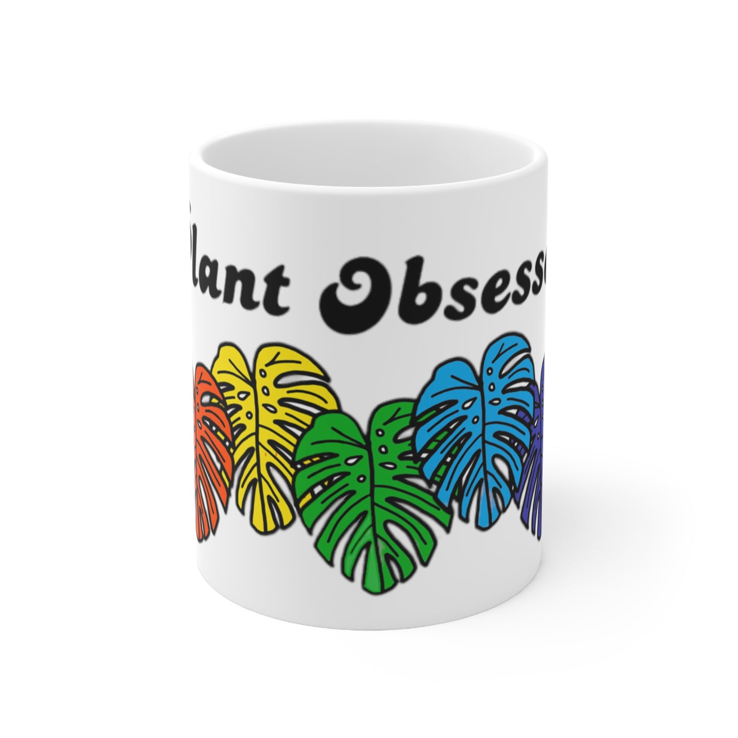 Plant Obsessed Colourful Monstera Design Coffee Mug