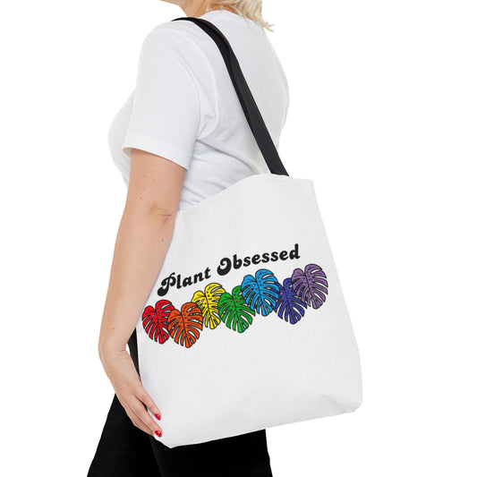 Plant Obsessed Colourful Monstera Tote Bag 16"