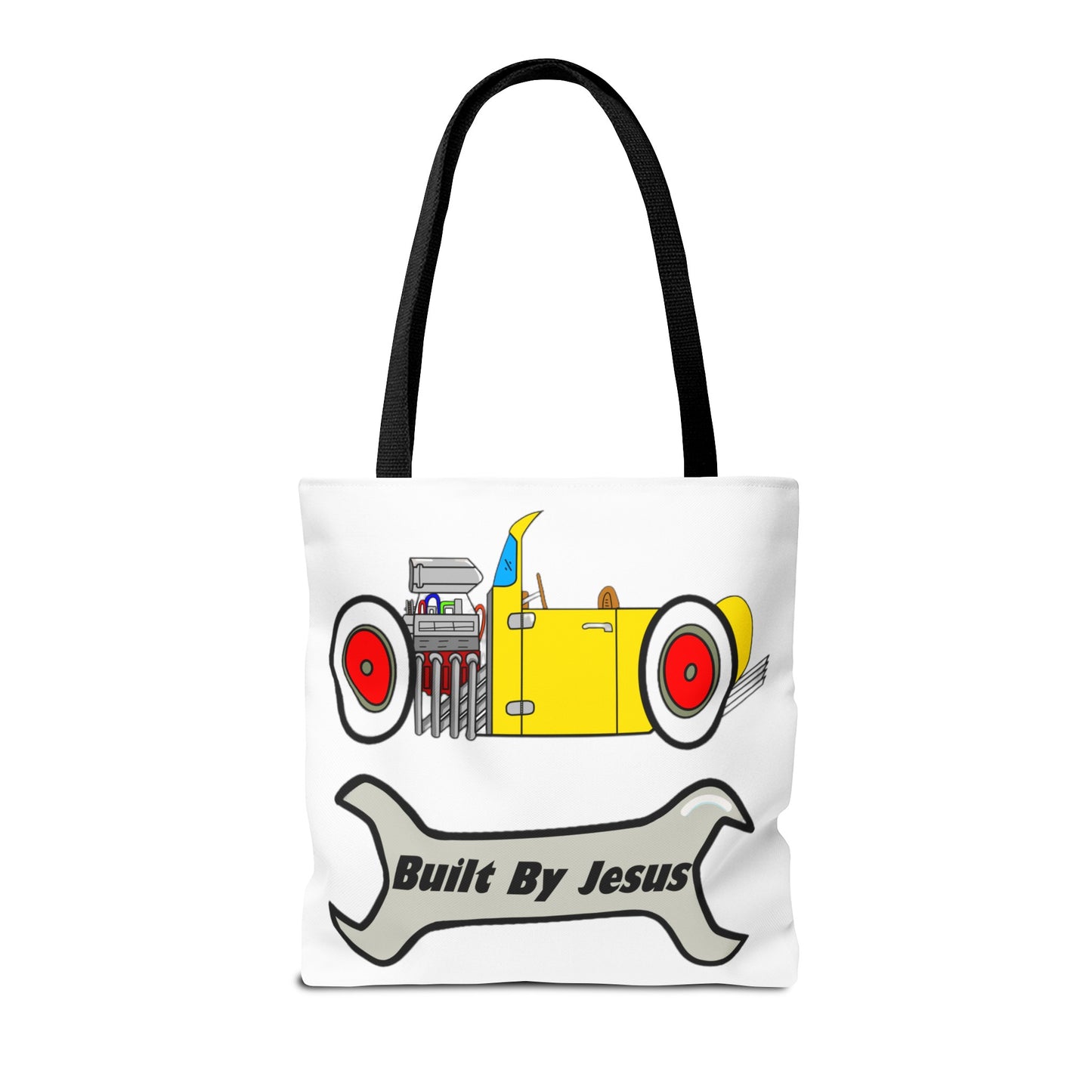 Built By Jesus - Hotrod Car Tote Bag 16"