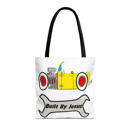 Built By Jesus - Hotrod Car Tote Bag 16"