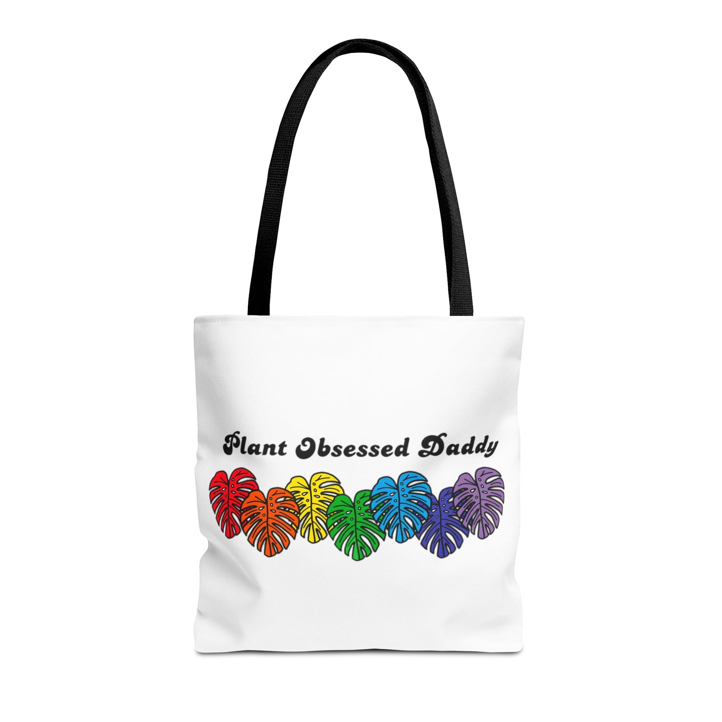 Plant Obsessed Daddy Rainbow Monstera Design Tote Bag 16"