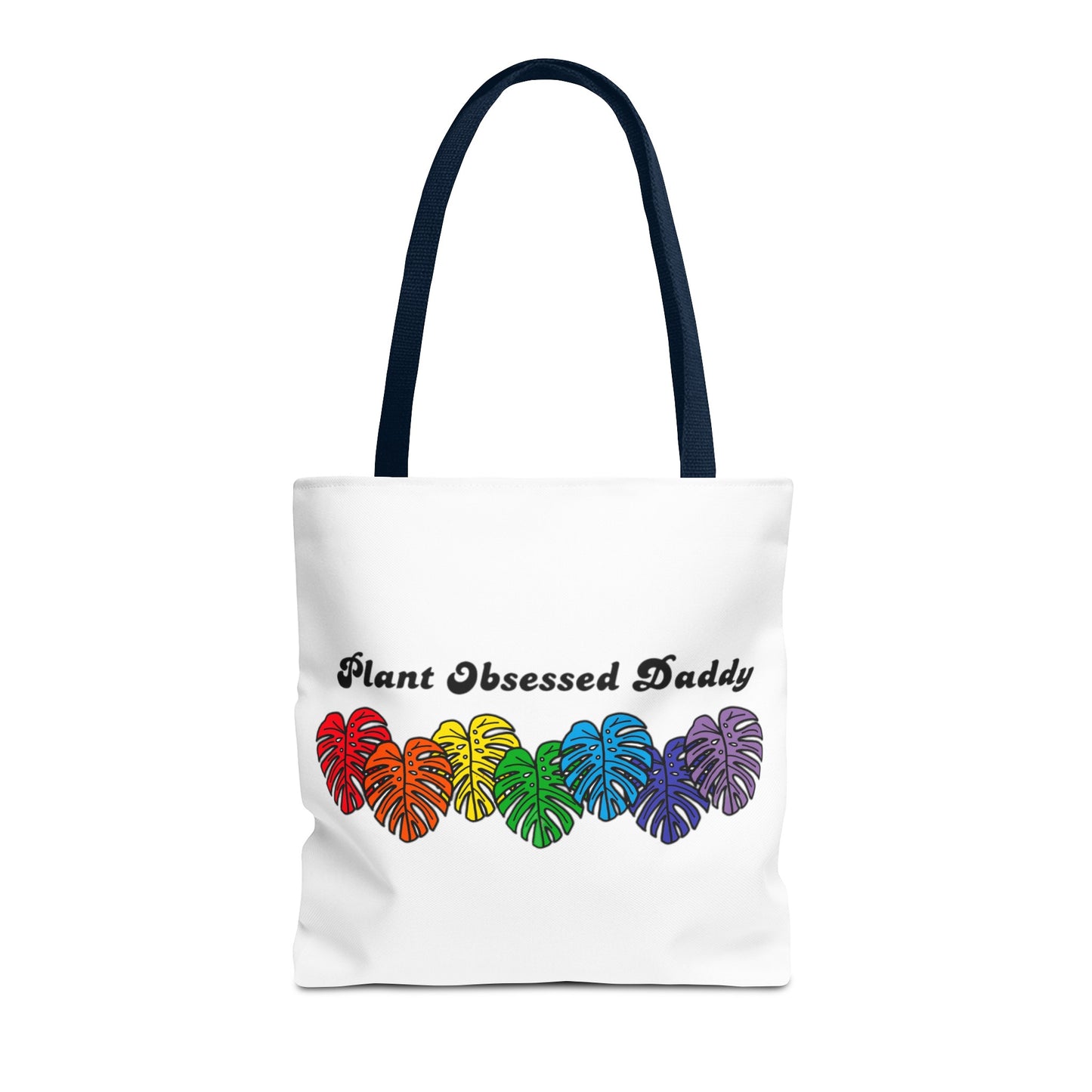 Plant Obsessed Daddy Rainbow Monstera Design Tote Bag 16"