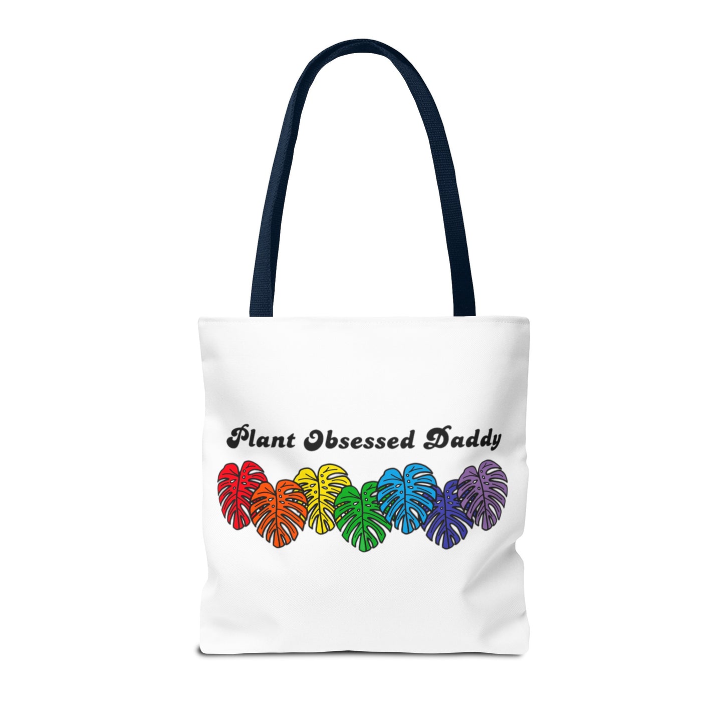 Plant Obsessed Daddy Rainbow Monstera Design Tote Bag 16"