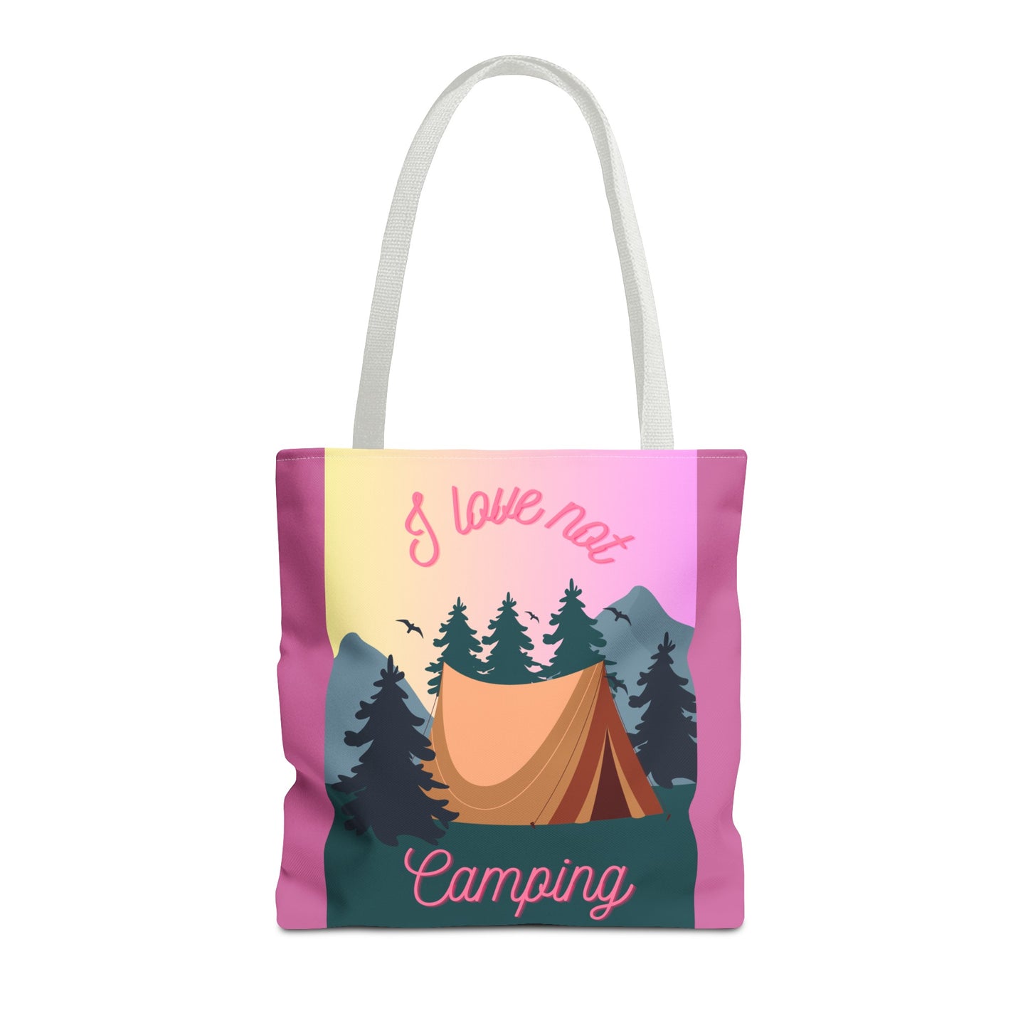 I love not camping tote bag 16"